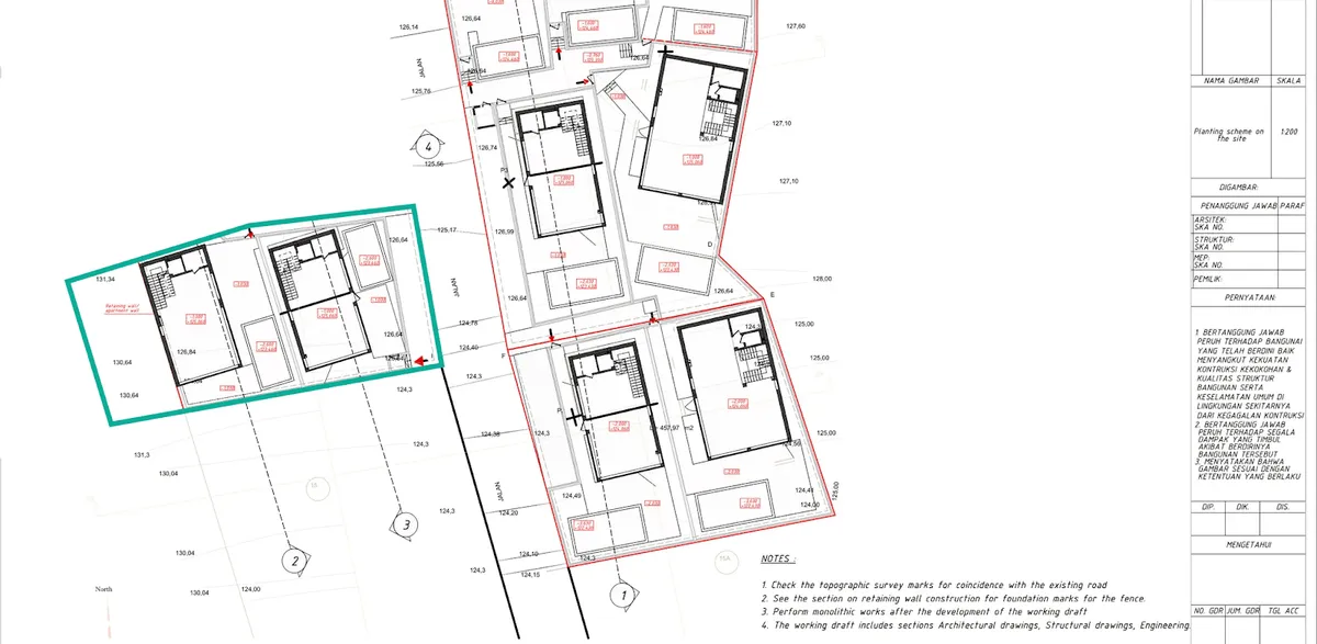 Plan d'aménagement Balance Villas