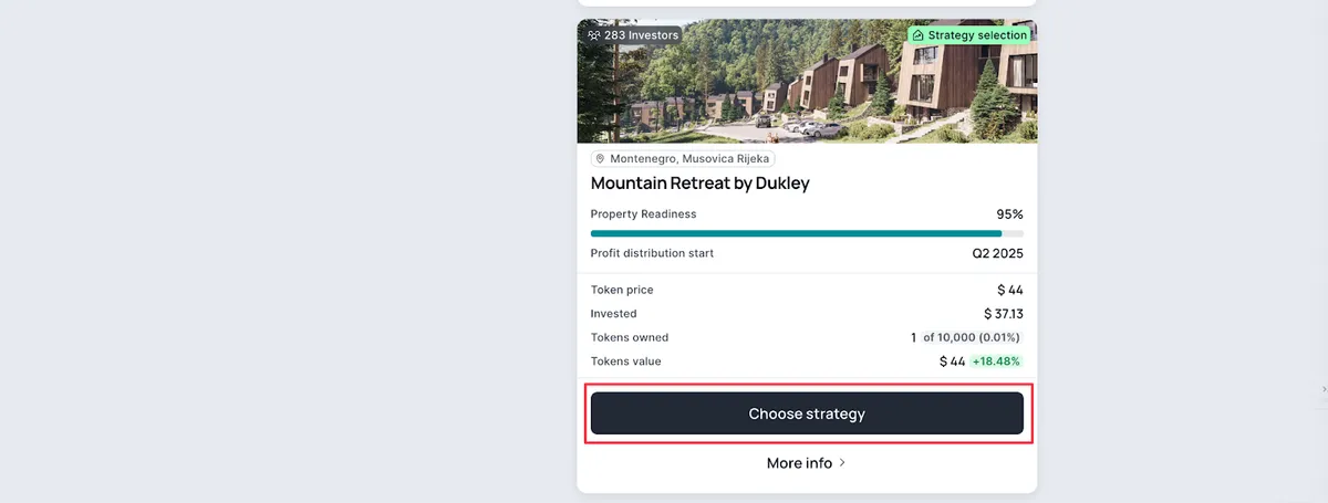 Sélection des stratégies d'investissement pour les biens en construction sur Binaryx