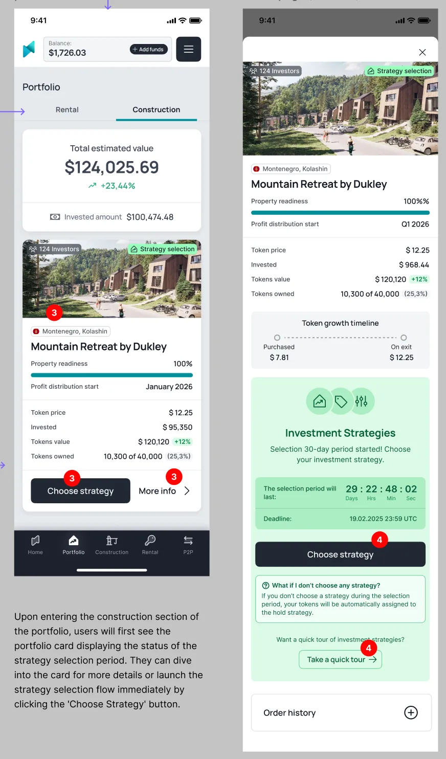 Sélection de stratégie d'investissement Binaryx pour les projets en construction