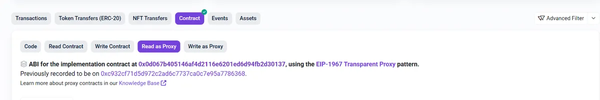 нажмите раздел "Read as Proxy"