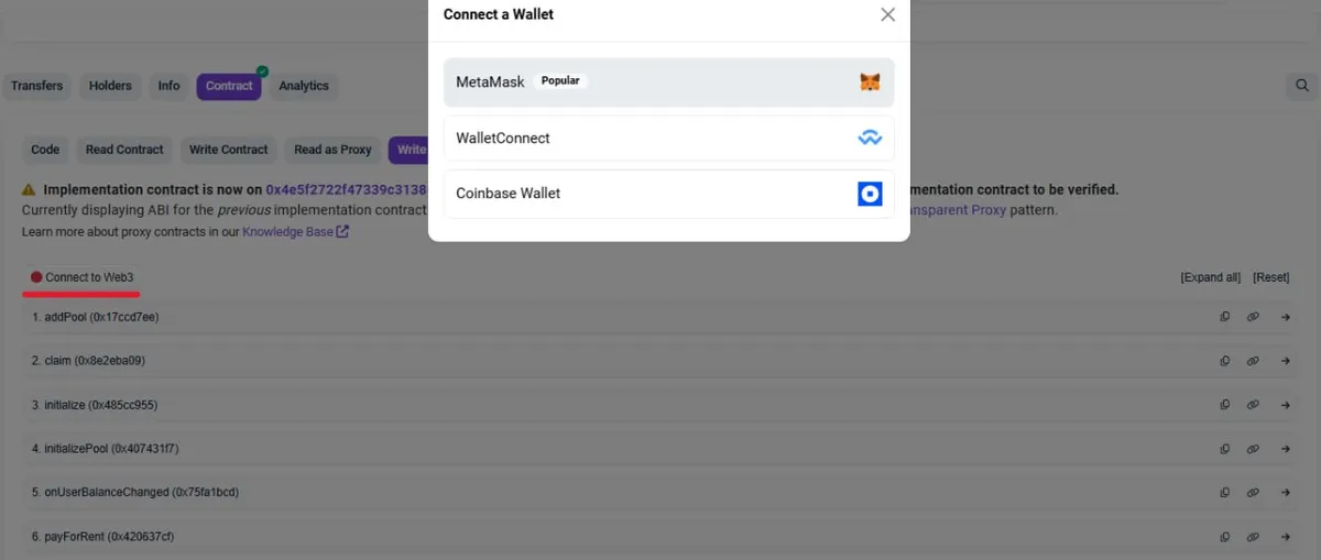 Connect your crypto wallet by clicking "Connect to Web3