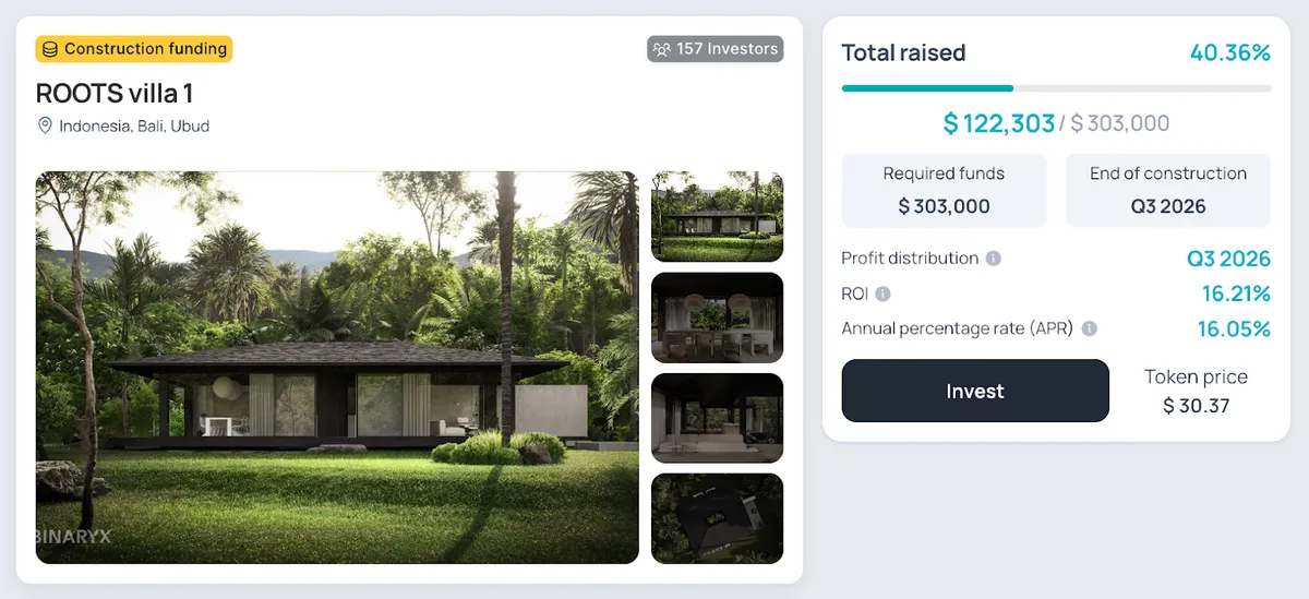 ROOTS Villa 1 à Ubud, projet en construction sur Binaryx