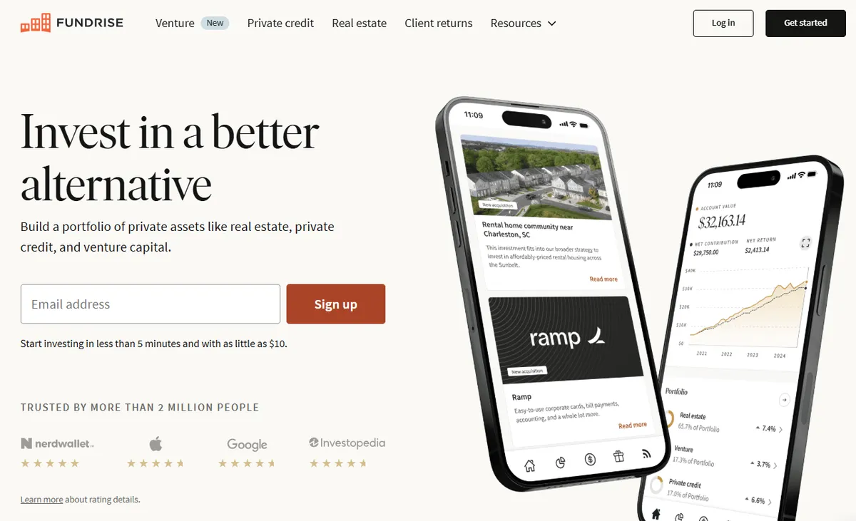 Fundrise, plateforme d'investissement immobilier accessible dès 10$