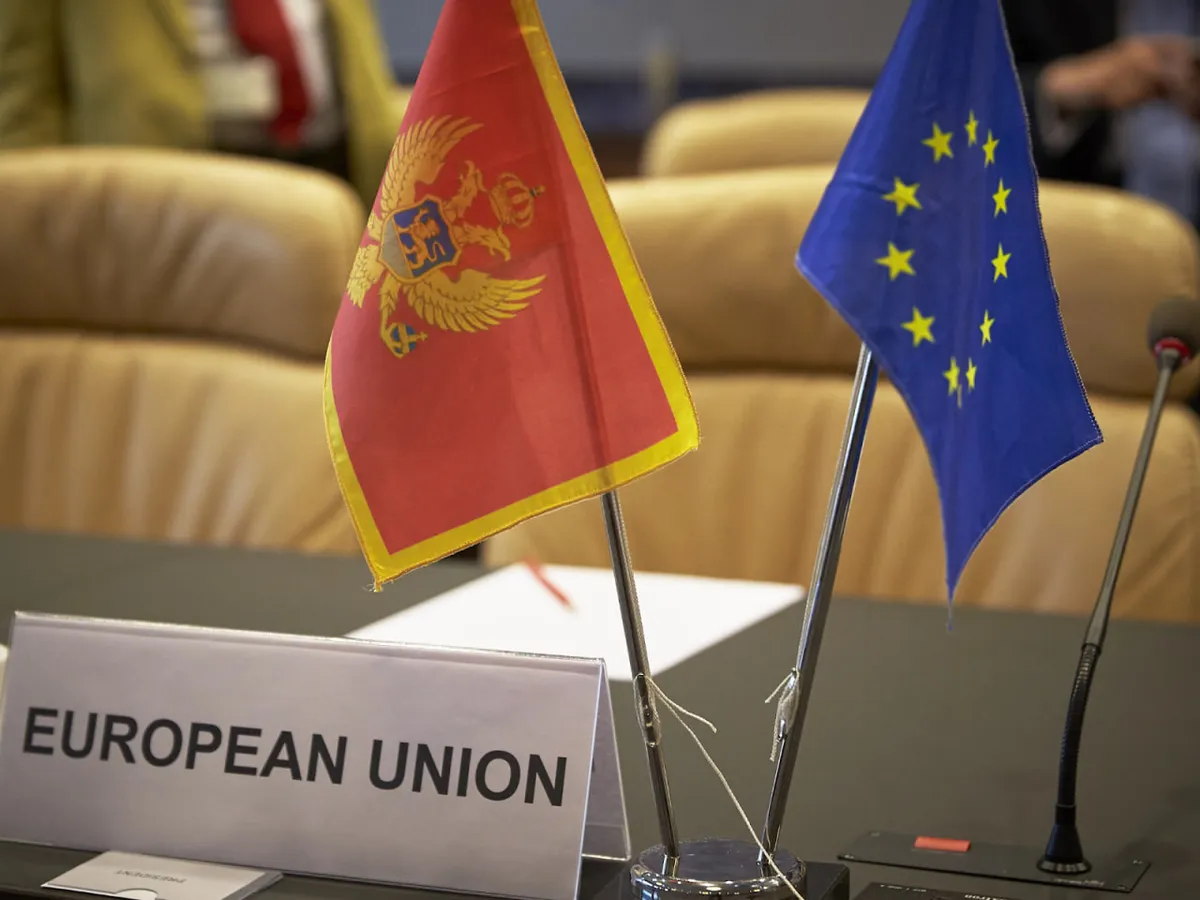 Flag of Montenegro and EU
