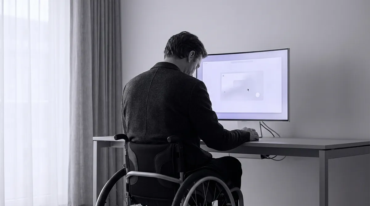 Concept illustration of a patient using a computer via a brain-computer interface