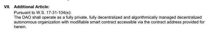 Septième section du document DAO LLC
