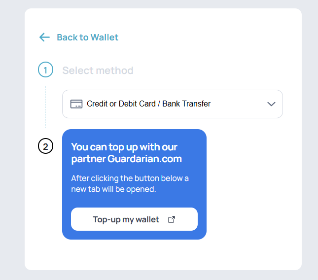 Credit or Debit Card / Bank transfer. — 1