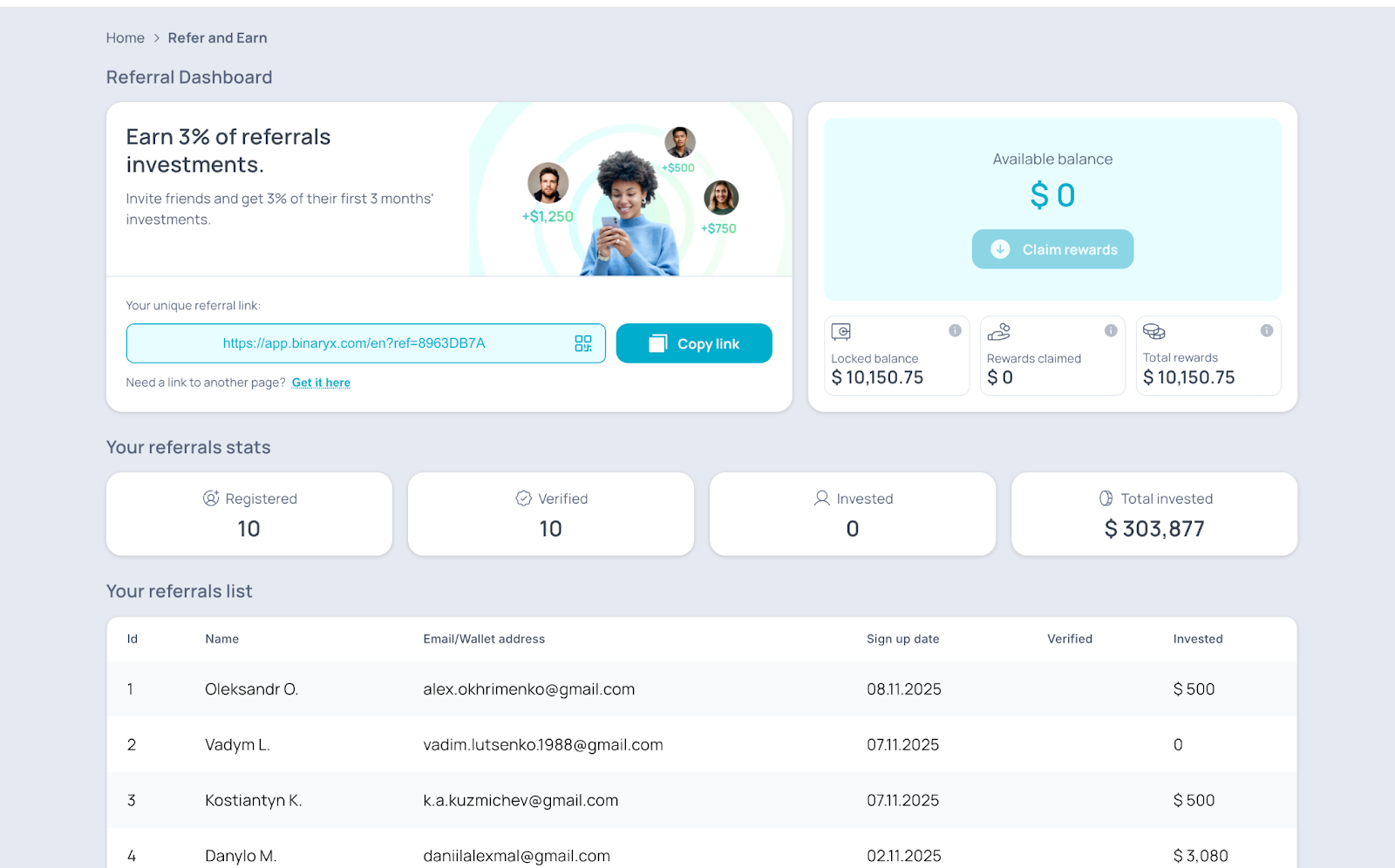 Binaryx Referral Program — 3