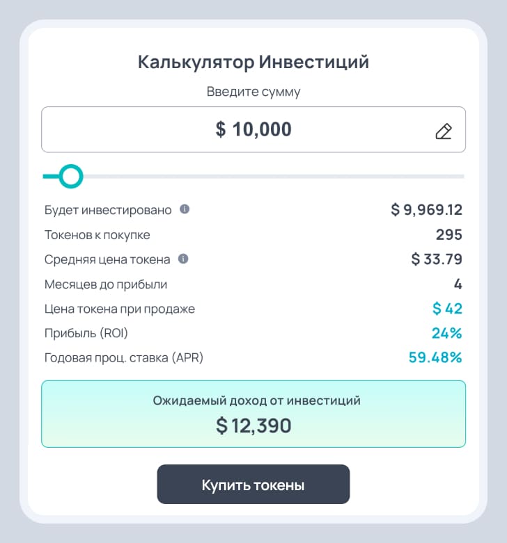 Пример расчета доходности